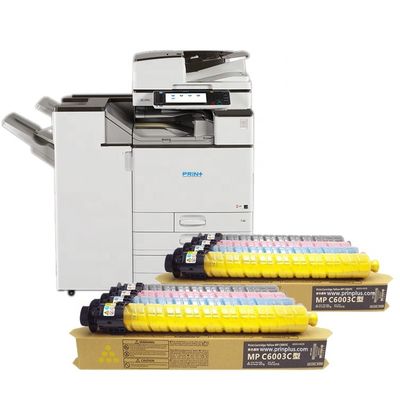کارتریج تونر ریکو برای سری MPC4503 MPC5503 MPC6003 Aficio رنگ‌های مشکی، فیروزه‌ای، زرد، سرخابی و ۱۸ ماه گارانتی